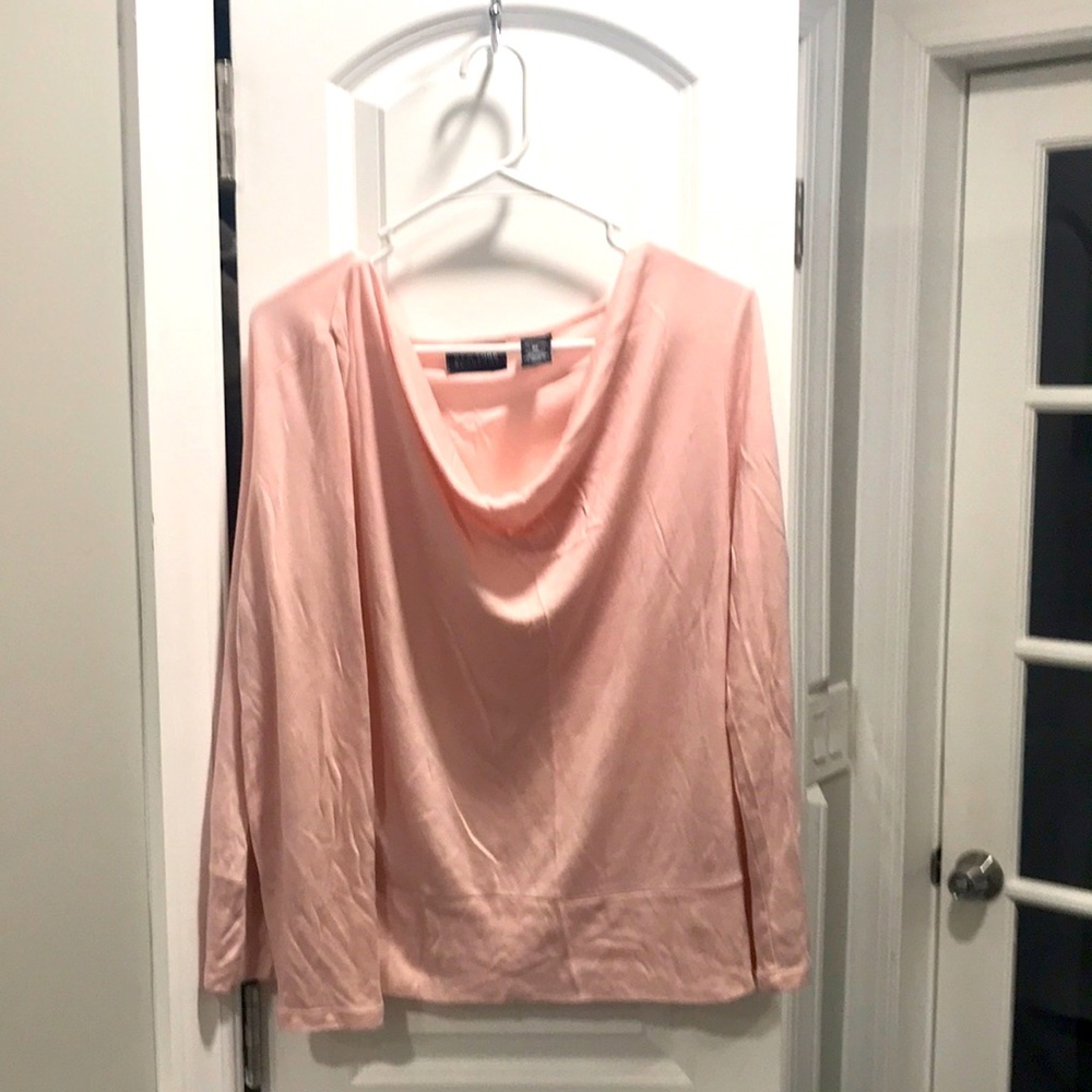 NewYork & Company 100% Lyocell light pink cowl neck top